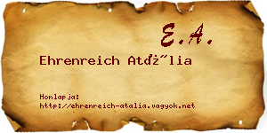 Ehrenreich Atália névjegykártya